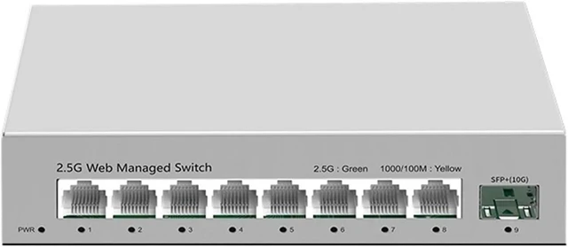 Main image of 2.5GbE Smart Managed Switch 8 Port 2.5Gb 2500M Network 10G SFP+ Slot Web Managed Link Aggregation Homelab Setup Switch
