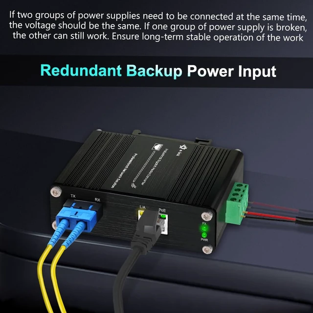 Alt view image 3 of 7 - 1X10/100/1000M RJ45-1X100/1000M SC Industrial Ethernet Switch SM 20km