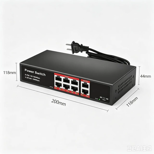 Alt view image 5 of 7 - 8-Port PoE+ Network Switch 120W with 2 Uplink Ports