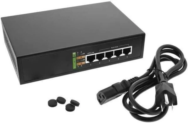 Alt view image 3 of 3 - 4 PoE+ Ports Switch with 2 Uplinks - Megabit