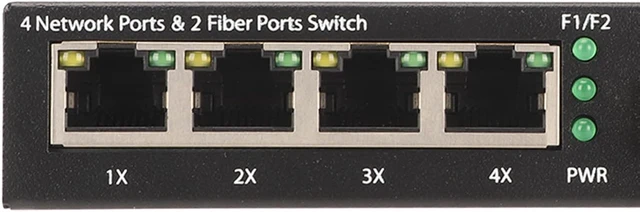 Alt view image 7 of 7 - 6 Port Gigabit SFP Fiber Switch, 10/100/1000M Self Adaptive RJ45 and SFP Slots, Plug and Play Ethernet Optical Switch with LED Indicator for Office Network, 100-240V