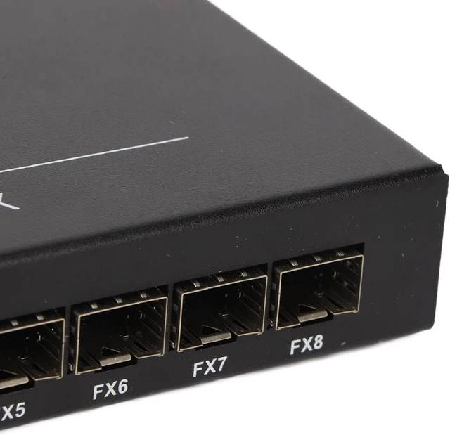 Alt view image 4 of 7 - 8 Port Gigabit Fiber Ethernet Switch with 2 RJ45 Ports, SFP Media Converter, 10/100/1000Mbps, Up to 120km, Plug and Play, 100-240V