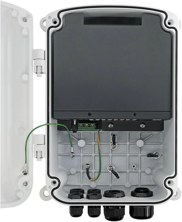 Alt view image 3 of 7 - H40-082-30-250-V3 TAA Compliant Outdoor PoE+ Switch, 8-Port Gigabit IEEE 802.3at, 2 x 1G SFP Uplink Slots, 250W PoE Budget, IP67/IK10 Aluminum Housing, 6kV Port Surge Protection