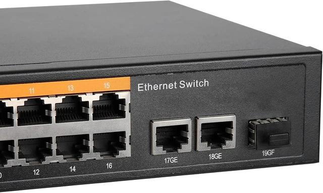 Alt view image 6 of 7 - 16 Port 10 / 100Mbps PoE Switch with 2 Gigabit (#1)