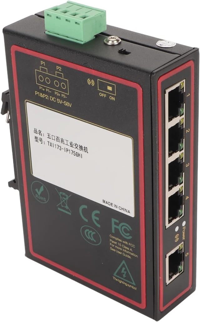 Alt view image 4 of 7 - Jiawu 5 Port Ethernet Switch, Robust Industrial Design