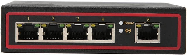 Alt view image 3 of 7 - 5 Port Fast Ethernet Switch, Industrial DIN Rail Mount, 10/100Mbps Auto Adaptive RJ45, Dual Redundant Power, Wide Temperature -40~85°C, Metal Hardened for Harsh Environments