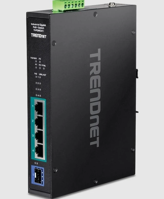 Main image of TI-PGM541 - 5-Port Industrial Gigabit PoE+ DIN-Rail Switch (-20° 65°C / -4° 149°F)