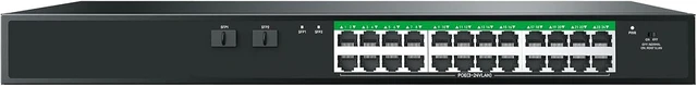 Alt view image 2 of 5 - P124GC Uplink POE Switch; 24x 10/100/1000Mbps POE RJ45 Ports, and 2X 1.25G SFP Slots; Normal Mode/Port VLAN; Auto MDI/MDIX Crossover for All Ports; Built-in 360W Power Supply