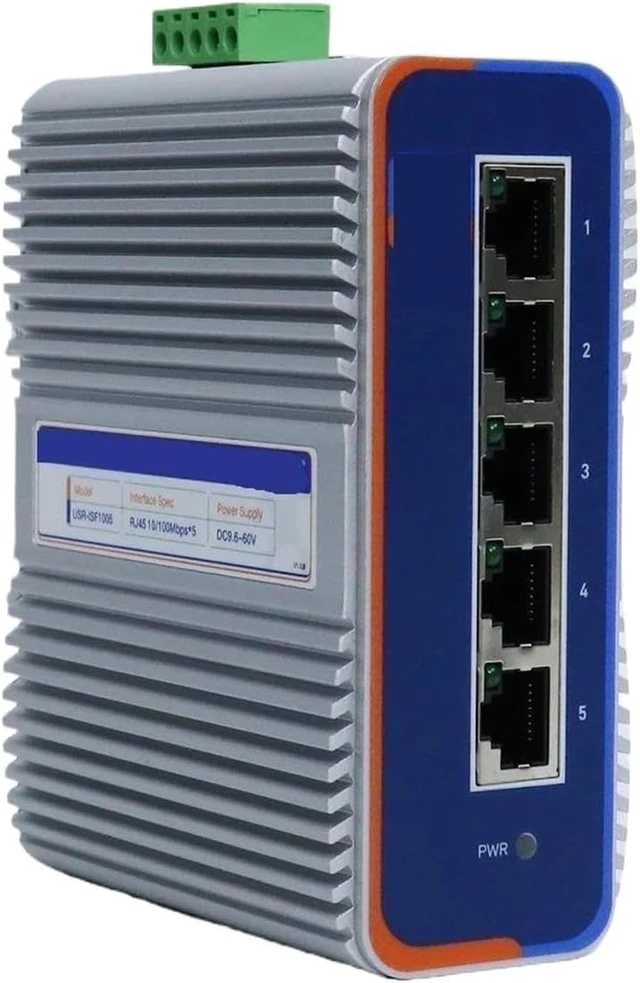 Alt view image 3 of 3 - USR-ISF1005/1008 DIN Rail 5/8 Port Industrial Ethernet Switch(5-Port 100Mbps)