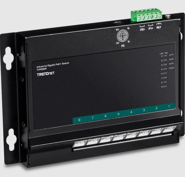 Main image of TI-PG80F - 8-Port Industrial Gigabit PoE+ Wall-Mount Front Access Switch