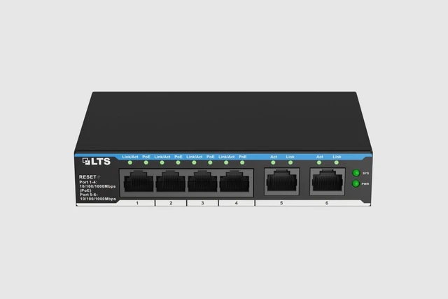 Main image of XCPOE-SW402G Pro-X 6-Port Cloud Managed Switch with 4 Gigabit PoE Ports, 2 Uplink Ports, 60W PoE Budget, and 12Gbps Switching Capacity