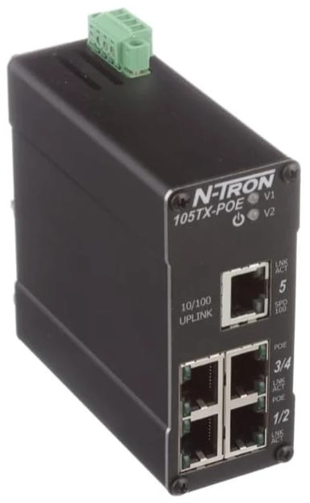 Main image of 105TX-POE, Ethernet Switch, 5 Port, Unmanaged, 10 to 48 VDC, 100 Series
