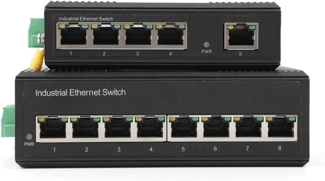 Main image of 5 Port 8 Port Industrial Ethernet Switch 100M 1000Mbps Unmanaged DIN Rail Mount 1-Piece Pack for Factory Automation Control Panel(1000M 8 Ports)