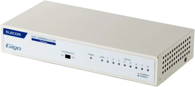 Main image of Adaptive 8-Port Metal Switch with Integrated Power Supply by ELECOM