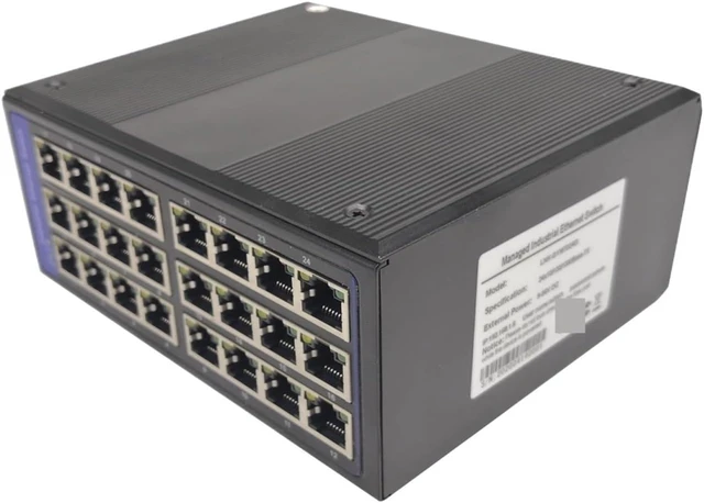 Alt view image 5 of 5 - Industrial Din Rail Switch Gigabit Ethernet Industrial Managed (PoE) Ethernet Switch: 24-Port10/100/1000, 24 Ports Gigabit Ethernet Switch Suppot DIN-Rail Mount(PoE Type)