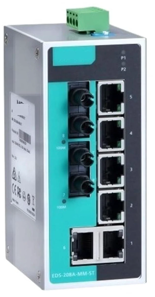 Main image of 8-Port Compact Unmanaged Industrial Ethernet Switch EDS-208A-MM-ST