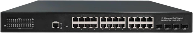 Main image of L3 Managed 24 Port 10/100/1000Mbps Gigabit PoE Switch with 4 * 10G SFP+ uplink