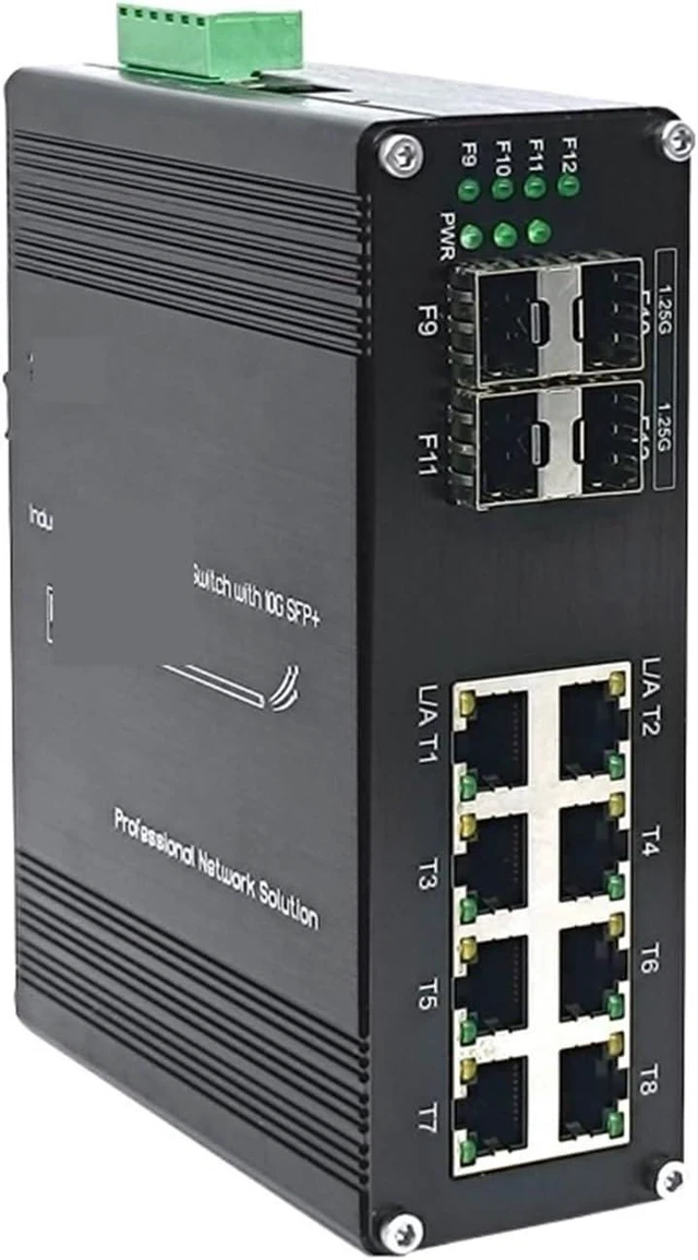 Main image of Industrial-Grade Layer 2 Managed 4-Fiber 8-Electric Ethernet PoE Switch Industrial Ethernet Switches(4 Optical 8 Electrical)