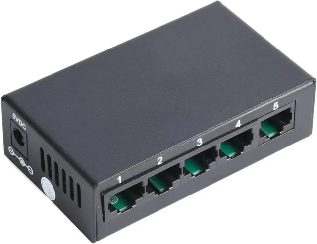 Main image of 100Mbps Fast Ethernet Switch 5/8 Ports Metal Hub Network Splitter