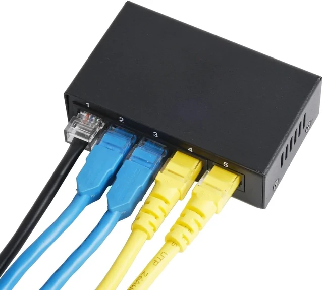Alt view image 4 of 6 - 100Mbps Fast Ethernet Switch 5/8 Ports Metal Hub Network Splitter