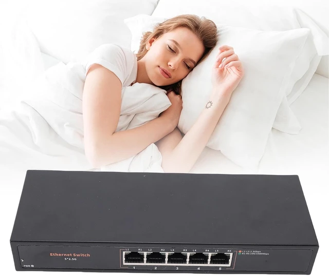 Alt view image 4 of 7 - Ethernet Switch High Speed 5 Ports for Gaming NAS Quiet Running