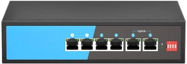 Main image of Link LKSPOE4G1 Gigabit Network Switch 4 Ports PoE+ 60W + 2 Uplink Ports 10/100/1000 - Power and Fast Network Connection for Office and Professional Installations