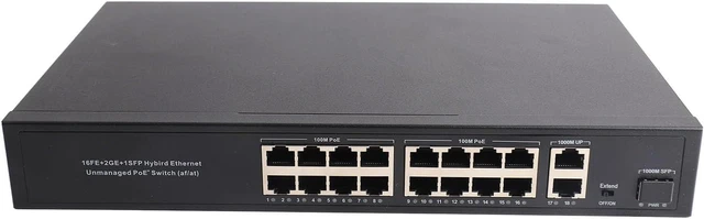 Main image of Ethernet Switch, 16 Port 10/100M Gigabit Uplink (US Plug)