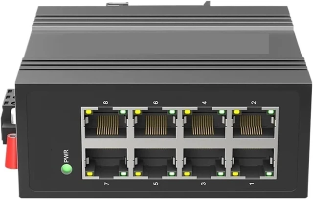Main image of Industrial 8-Port Megabit Ethernet Switch, KP-9000-45-8TXm Unmanaged