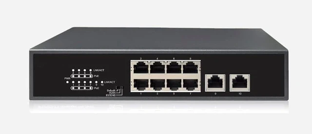 Main image of VSPOE-SW802 -VS 8-Port PoE Switch with 2 Ports, 120W Capacity
