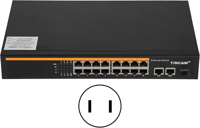 Alt view image 7 of 7 - GOWENIC 16 Port Ethernet Switch, 10 100M Adaptive RJ45 (US Plug)