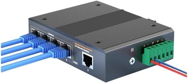 Main image of 5-Port Industrial Ethernet Switch 1000Mbps DIN Rail(1000Mbps)