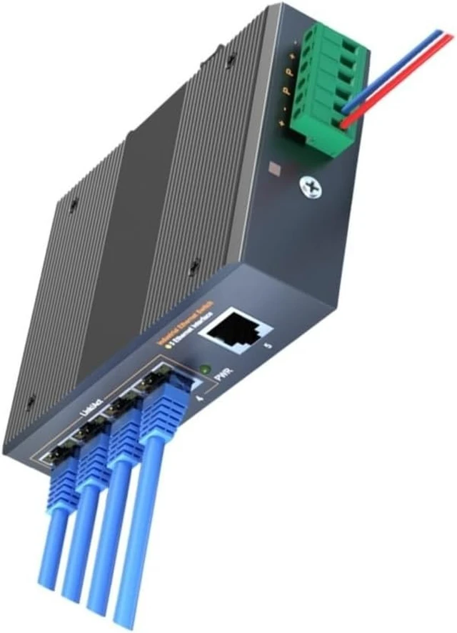 Alt view image 2 of 4 - 5-Port Industrial Ethernet Switch 1000Mbps DIN Rail(1000Mbps)