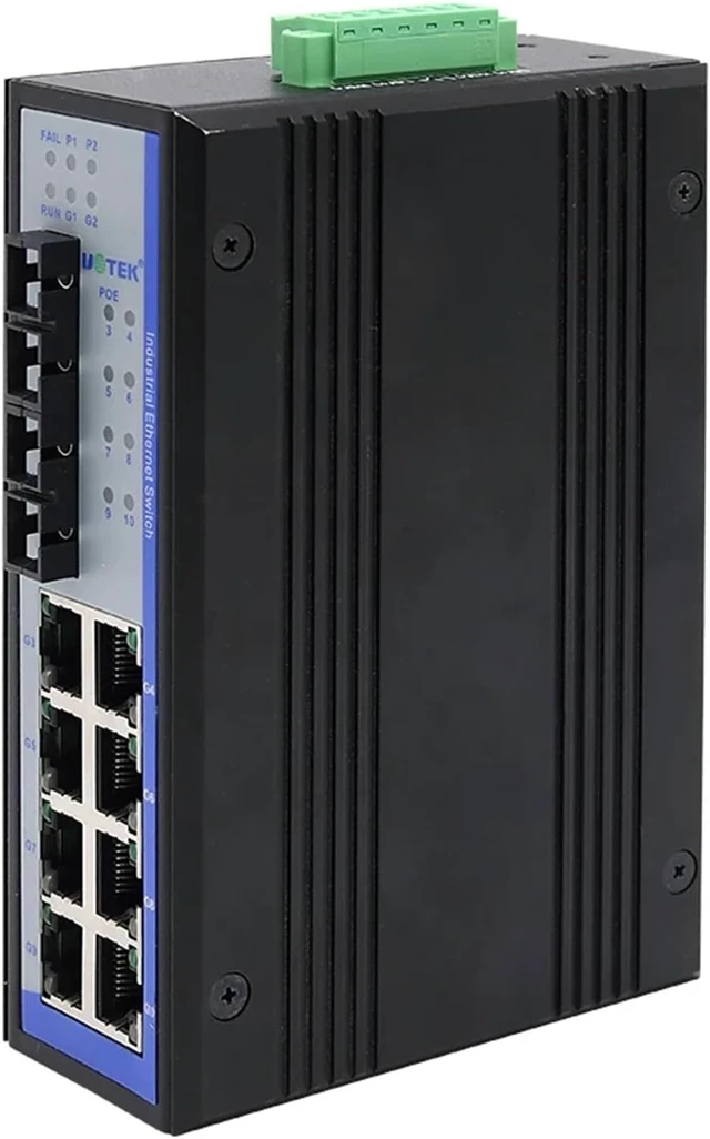 Alt view image 2 of 6 - 1PCS Industrial Grade Gigabit 1000M 8 Ports Network Unmanaged POE Ethernet Switch 2 Optical Fiber SC DIN-Rail UT-6410G-8GT2GSC