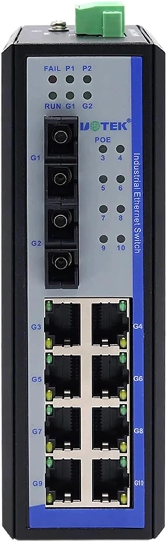 Alt view image 3 of 6 - 1PCS Industrial Grade Gigabit 1000M 8 Ports Network Unmanaged POE Ethernet Switch 2 Optical Fiber SC DIN-Rail UT-6410G-8GT2GSC