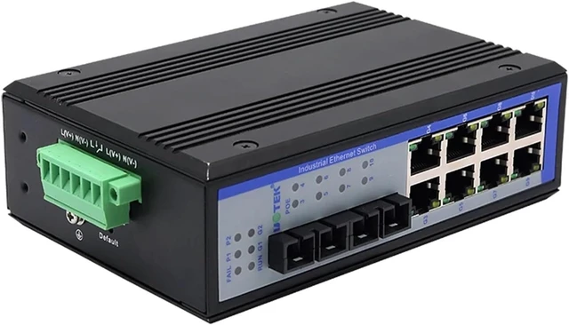 Alt view image 4 of 6 - 1PCS Industrial Grade Gigabit 1000M 8 Ports Network Unmanaged POE Ethernet Switch 2 Optical Fiber SC DIN-Rail UT-6410G-8GT2GSC
