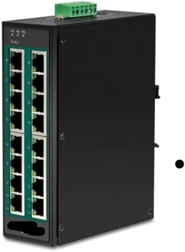 Main image of TI-PG160 - 16-Port Hardened Industrial Gigabit PoE+ DIN-Rail Switch