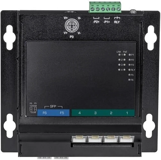 Alt view image 2 of 2 - TI-PG62F - 6-Port Industrial Gigabit PoE+ Wall-Mounted Front Access Switch