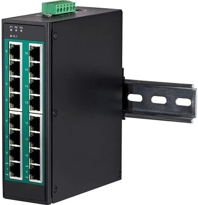 Alt view image 2 of 2 - TI-PG160 - 16-Port Hardened Industrial Gigabit PoE+ DIN-Rail Switch