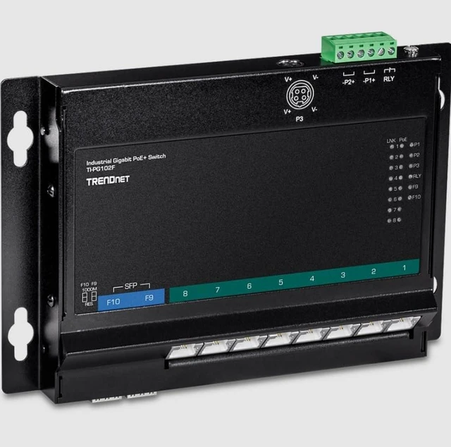 Main image of TI-PG102F - 10-Port Industrial Gigabit PoE+ Wall-Mount Front Access Switch