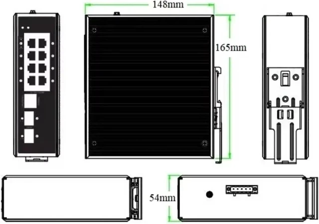 Alt view image 6 of 6 - Chips Managed POE DIN Rail Industrial Ethernet Switch 1000M 10 Port Layer 2 GWS-IPS33108PFM