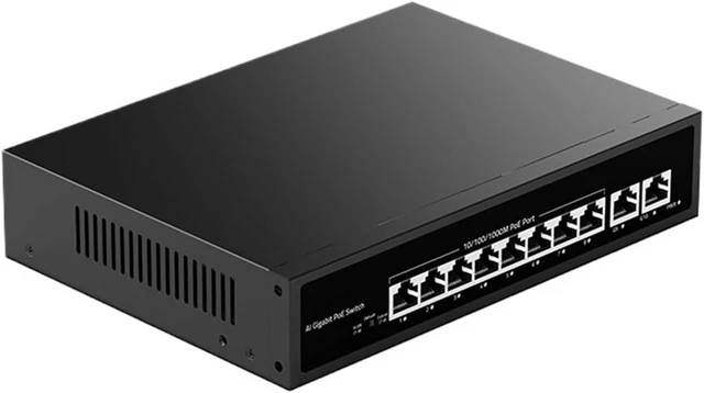 Main image of 10 Port Gigabit POE Switch 100/1000Mbps Active POE Network Switch 120W