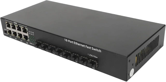 Alt view image 2 of 7 - 16 Port Gigabit Ethernet Switch, RJ45 10/100/1000M Auto Negotiation, Metal Case, Plug and Play, for Computer Network