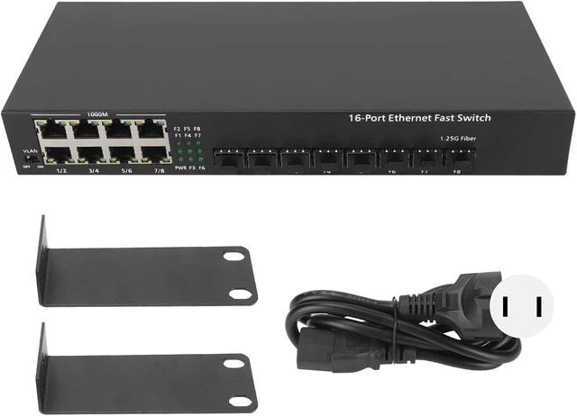 Main image of 16 Port Gigabit Ethernet Switch, RJ45 10/100/1000M Auto Negotiation, Metal Case, Plug and Play, for Computer Network
