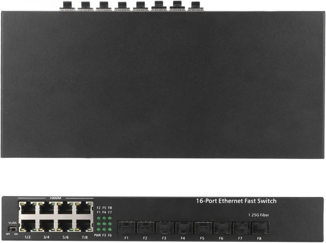 Alt view image 3 of 7 - 16 Port Gigabit Ethernet Switch, RJ45 10/100/1000M Auto Negotiation, Metal Case, Plug and Play, for Computer Network