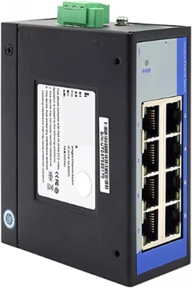 Main image of 8-Port All-Electrical Ethernet Switch, 10 Gigabit Industrial-Grade DIN Rail Mount, UT-LLDC-8TDS-24 Industrial Ethernet Switches