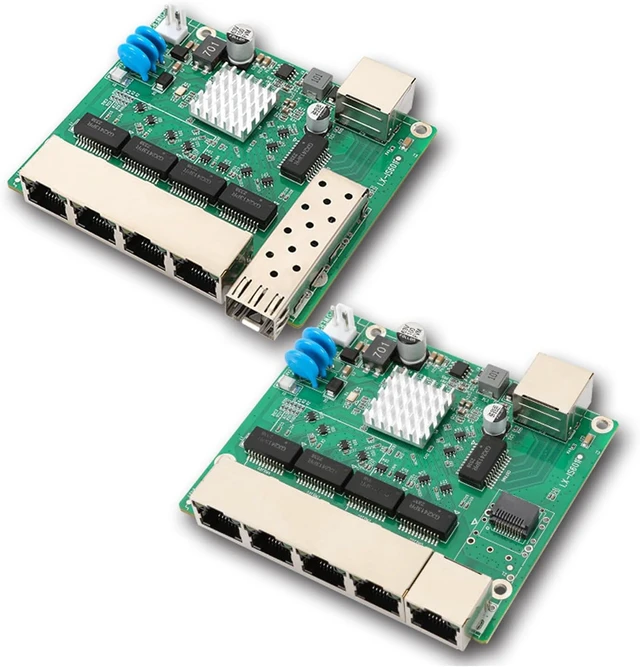 Alt view image 5 of 7 - Industrial 6 Port Gigabit Ethernet Networking Switches Module with Wide Voltages Input DC12V to 52V Low Power Consumption Switches