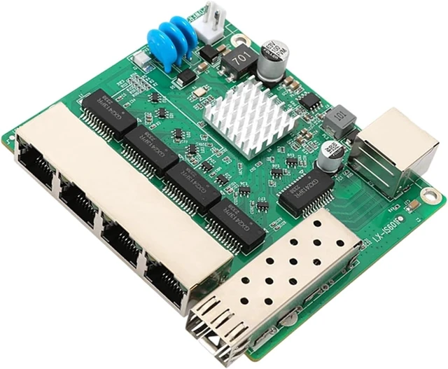 Alt view image 7 of 7 - Industrial 6 Port Gigabit Ethernet Networking Switches Module with Wide Voltages Input DC12V to 52V Low Power Consumption Switches