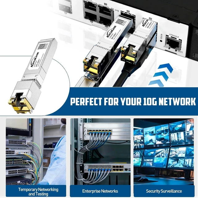 Alt view image 7 of 7 - 2-Pack 10G SFP+ to RJ45 Transceiver, Auto-Negotiation Copper SFP to Ethernet Module Support 10G/5G/2.5G/1.25G for Cisco/Ubiquit/TP-Link/Netgear/D-Link/Mikrotik/Unifi/Brocade/Broadcom