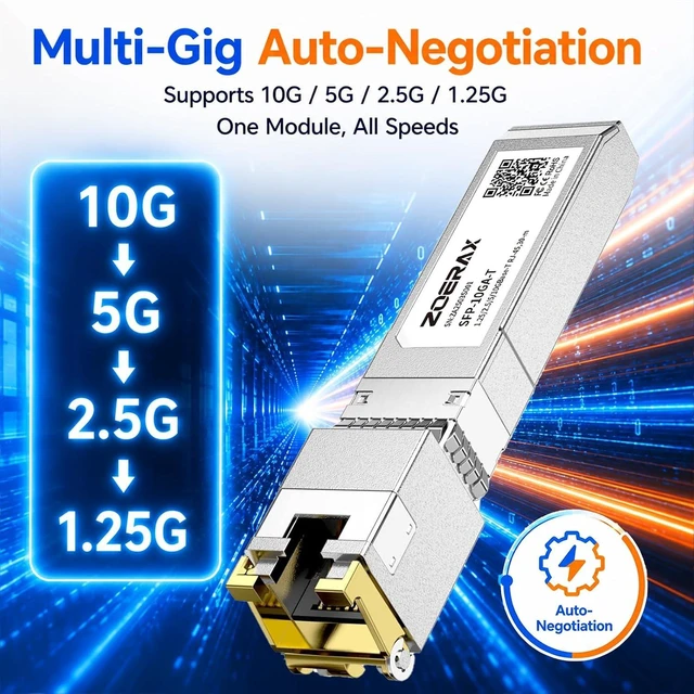 Alt view image 2 of 6 - 2-Pack SFP to RJ45 10Gb,10Gbase-T sfp to RJ45 Transceiver Module