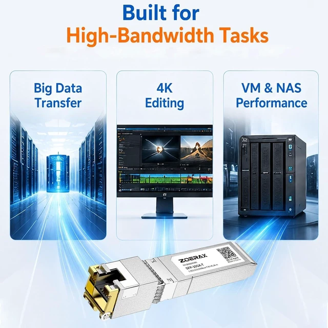 Alt view image 6 of 6 - 2-Pack SFP to RJ45 10Gb,10Gbase-T sfp to RJ45 Transceiver Module